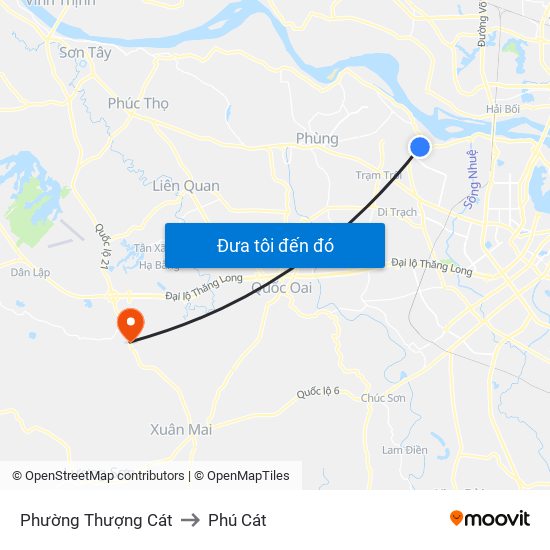 Phường Thượng Cát to Phú Cát map
