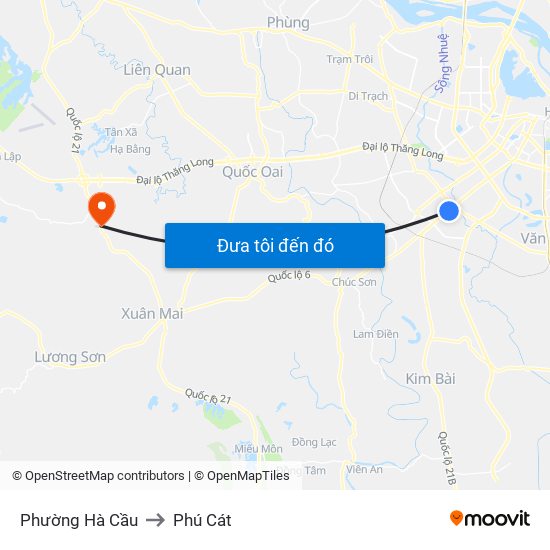 Phường Hà Cầu to Phú Cát map