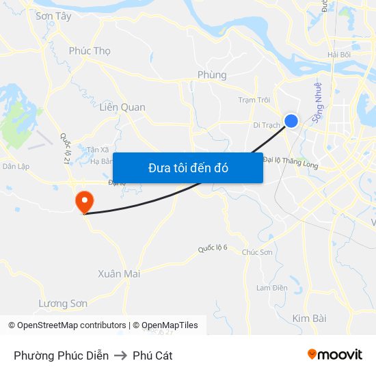 Phường Phúc Diễn to Phú Cát map