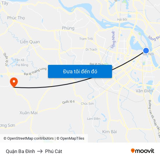 Quận Ba Đình to Phú Cát map