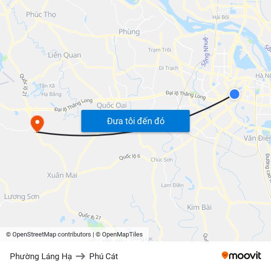 Phường Láng Hạ to Phú Cát map