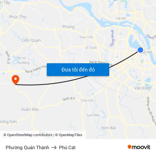 Phường Quán Thánh to Phú Cát map