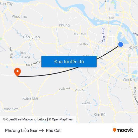 Phường Liễu Giai to Phú Cát map