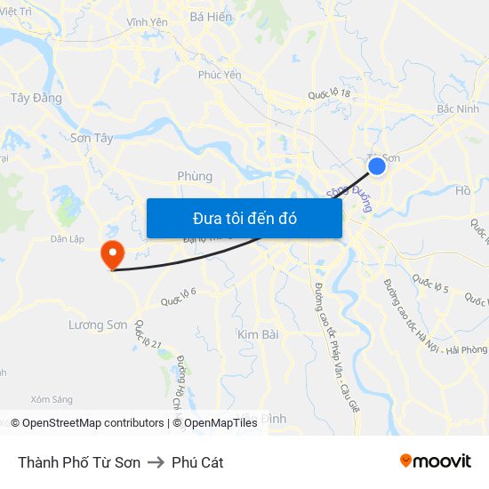 Thành Phố Từ Sơn to Phú Cát map