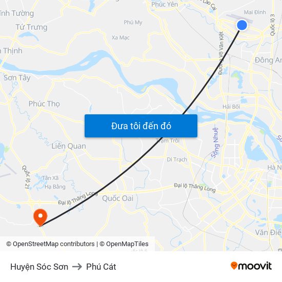 Huyện Sóc Sơn to Phú Cát map