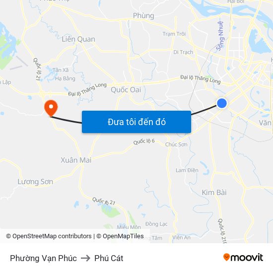 Phường Vạn Phúc to Phú Cát map
