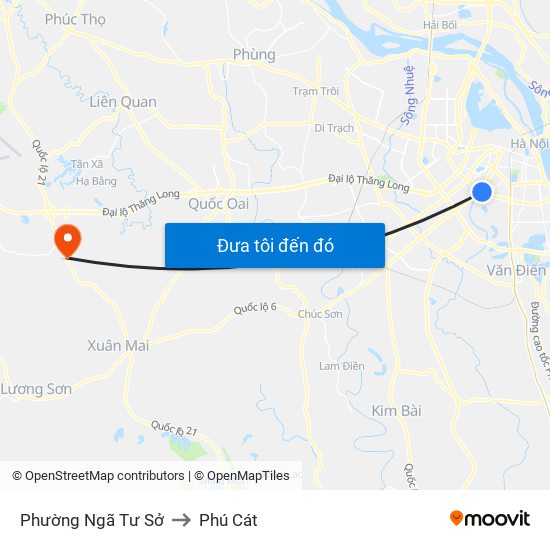 Phường Ngã Tư Sở to Phú Cát map