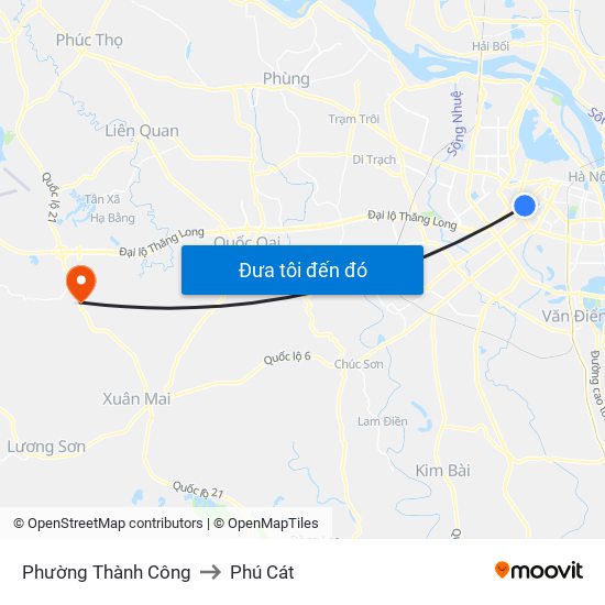 Phường Thành Công to Phú Cát map