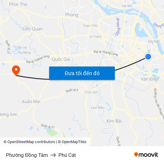 Phường Đồng Tâm to Phú Cát map