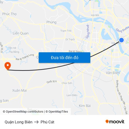 Quận Long Biên to Phú Cát map