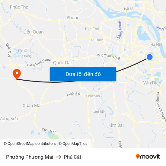 Phường Phương Mai to Phú Cát map