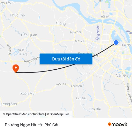 Phường Ngọc Hà to Phú Cát map
