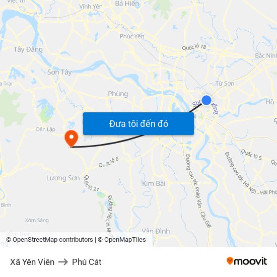 Xã Yên Viên to Phú Cát map