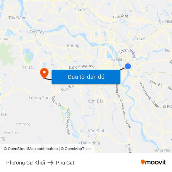 Phường Cự Khối to Phú Cát map