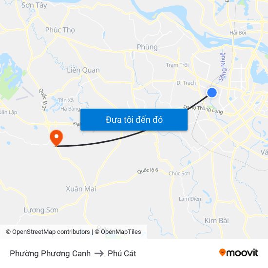Phường Phương Canh to Phú Cát map