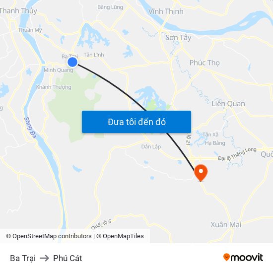 Ba Trại to Phú Cát map