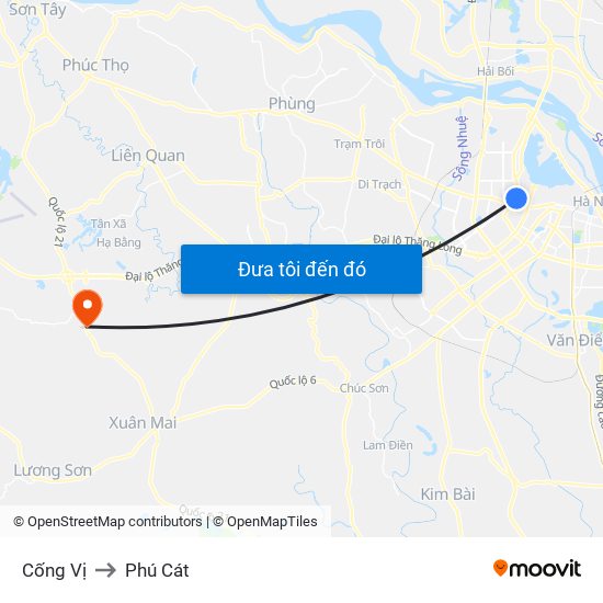 Cống Vị to Phú Cát map