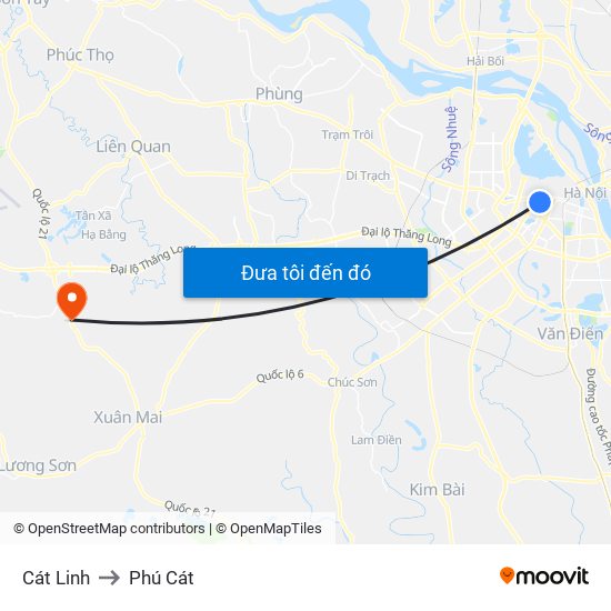 Cát Linh to Phú Cát map