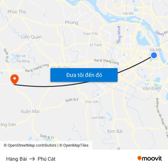 Hàng Bài to Phú Cát map