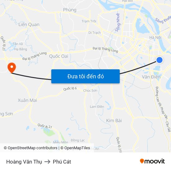 Hoàng Văn Thụ to Phú Cát map