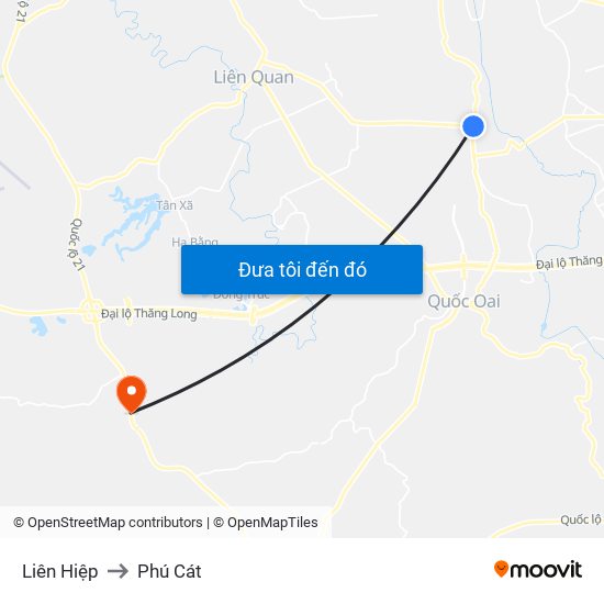 Liên Hiệp to Phú Cát map