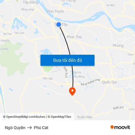 Ngô Quyền to Phú Cát map