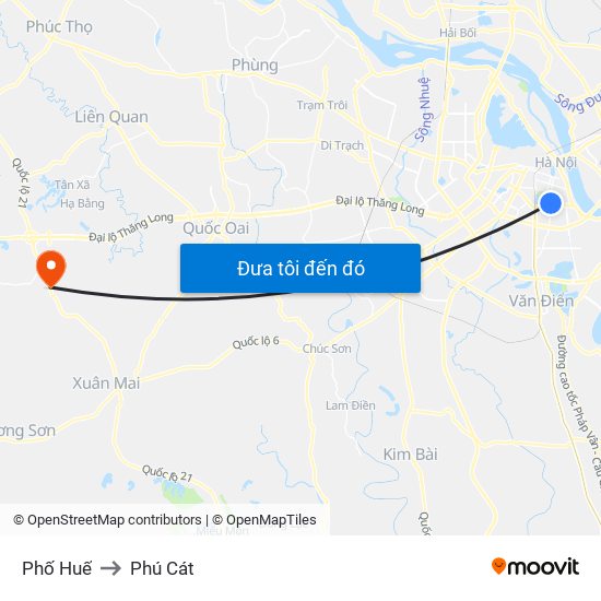 Phố Huế to Phú Cát map
