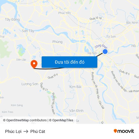 Phúc Lợi to Phú Cát map