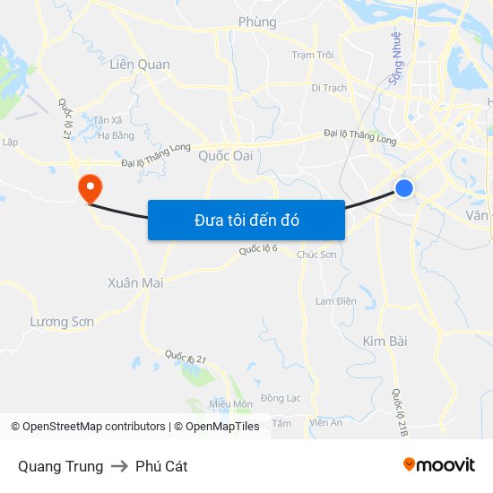 Quang Trung to Phú Cát map