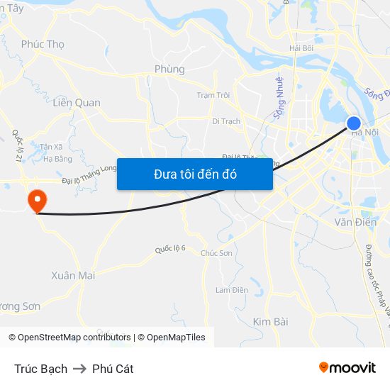 Trúc Bạch to Phú Cát map
