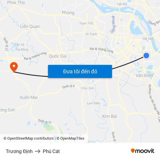 Trương Định to Phú Cát map