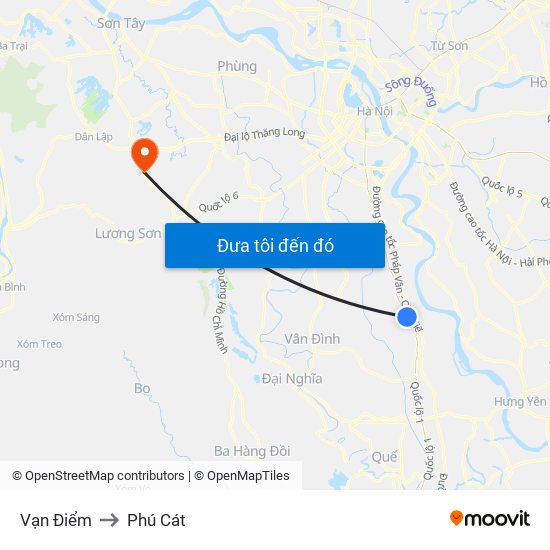 Vạn Điểm to Phú Cát map