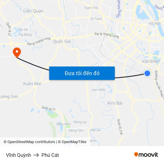 Vĩnh Quỳnh to Phú Cát map