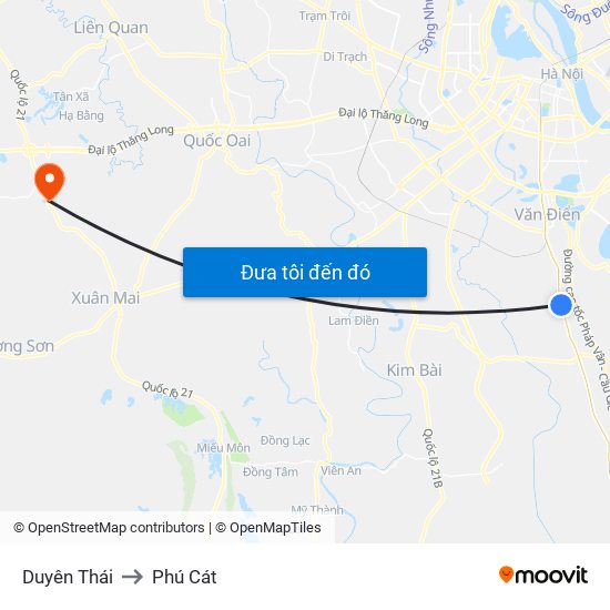 Duyên Thái to Phú Cát map