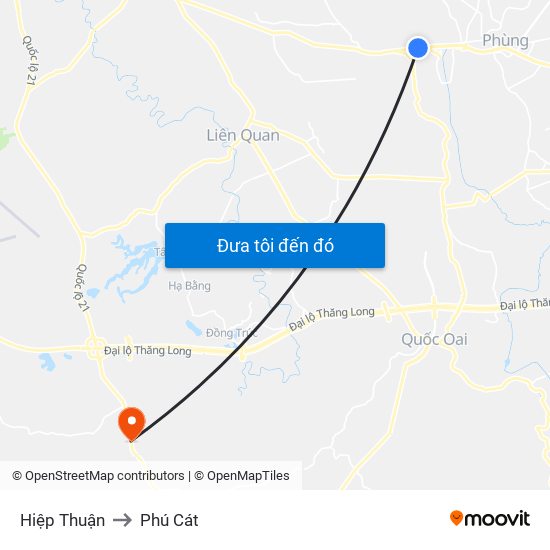 Hiệp Thuận to Phú Cát map