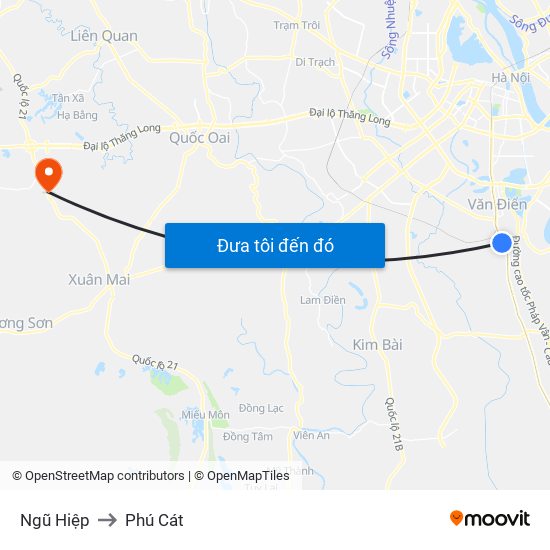 Ngũ Hiệp to Phú Cát map