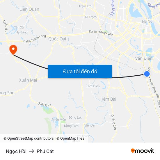 Ngọc Hồi to Phú Cát map