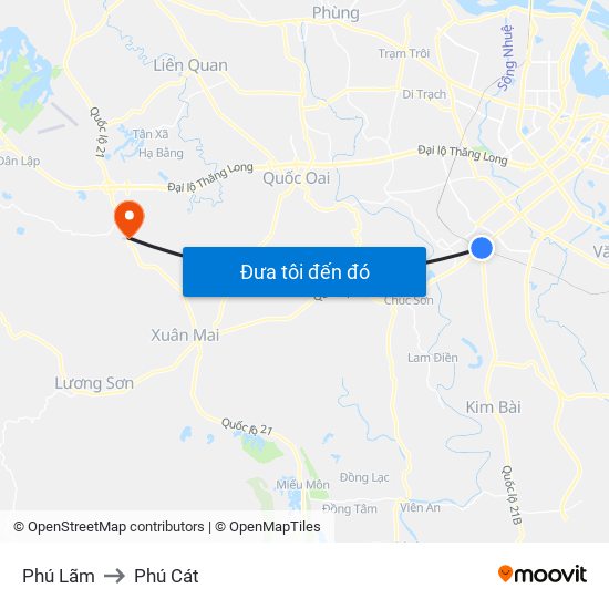 Phú Lãm to Phú Cát map
