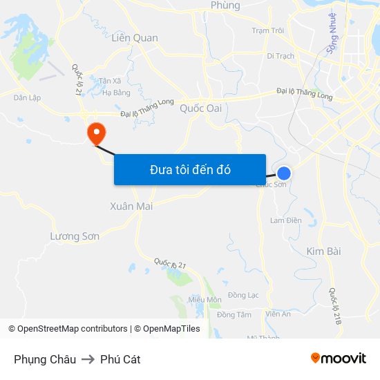 Phụng Châu to Phú Cát map