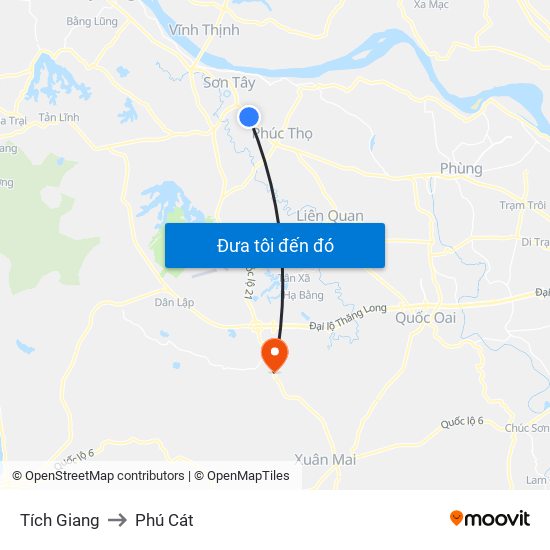 Tích Giang to Phú Cát map