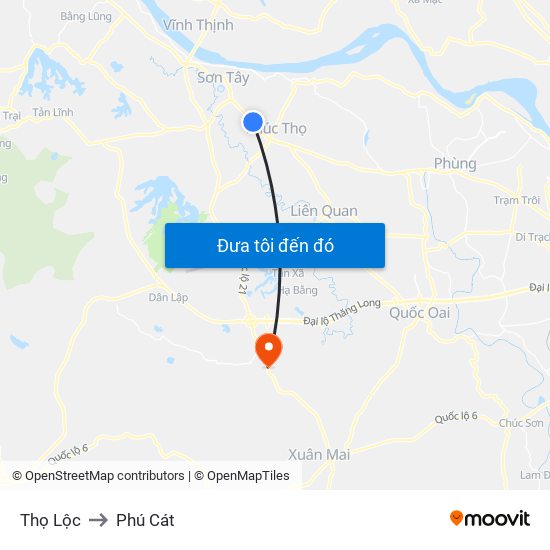 Thọ Lộc to Phú Cát map
