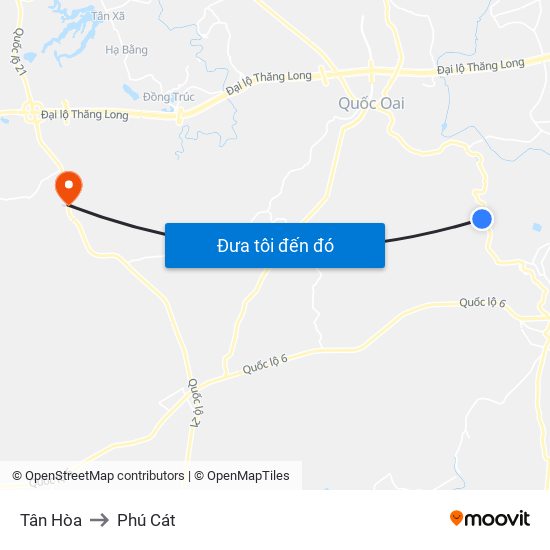 Tân Hòa to Phú Cát map