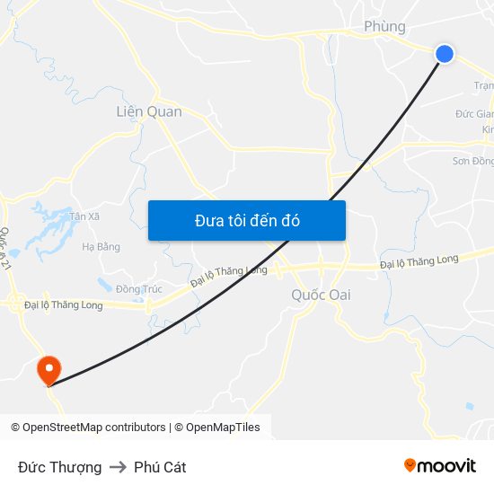 Đức Thượng to Phú Cát map