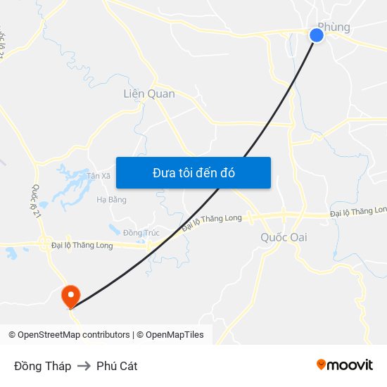 Đồng Tháp to Phú Cát map