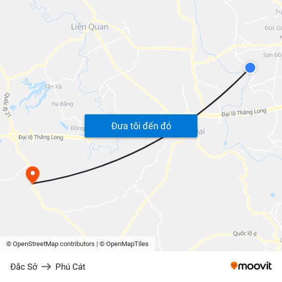 Đắc Sở to Phú Cát map