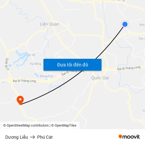 Dương Liễu to Phú Cát map