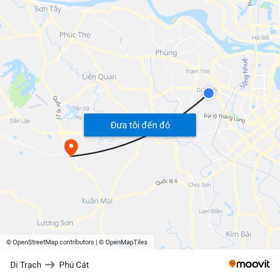 Di Trạch to Phú Cát map