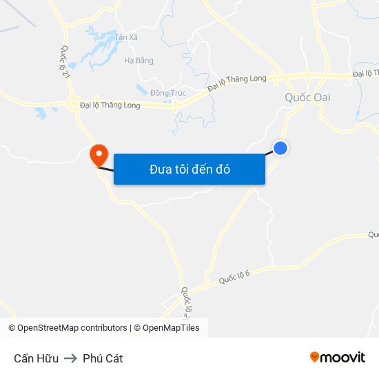 Cấn Hữu to Phú Cát map