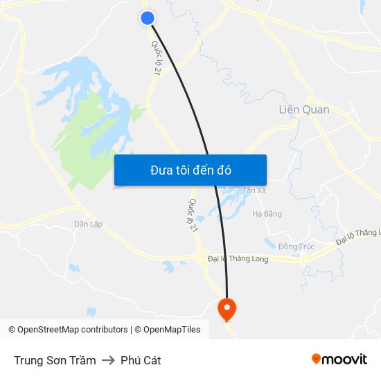 Trung Sơn Trầm to Phú Cát map