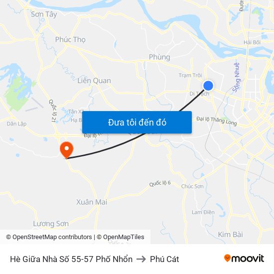 Hè Giữa Nhà Số 55-57 Phố Nhổn to Phú Cát map